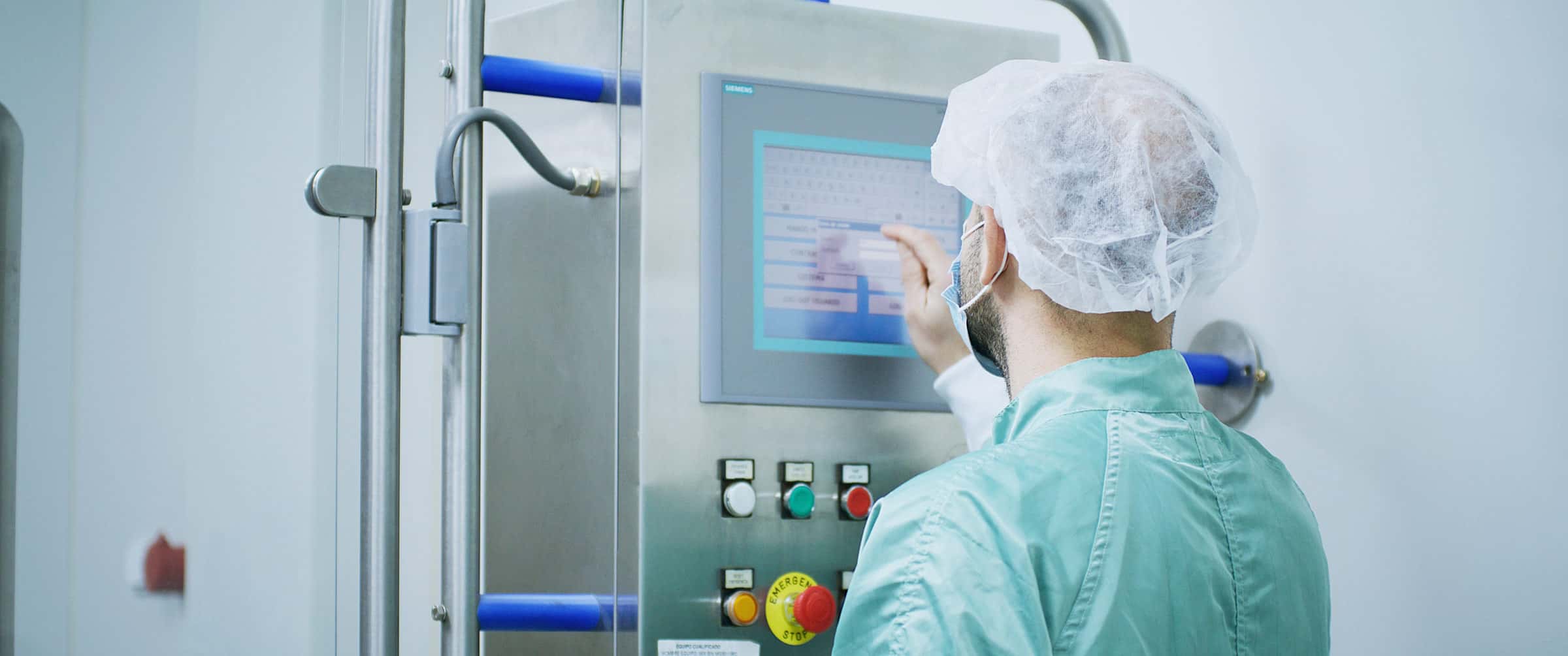 Man operating the Ab-Biotics production line