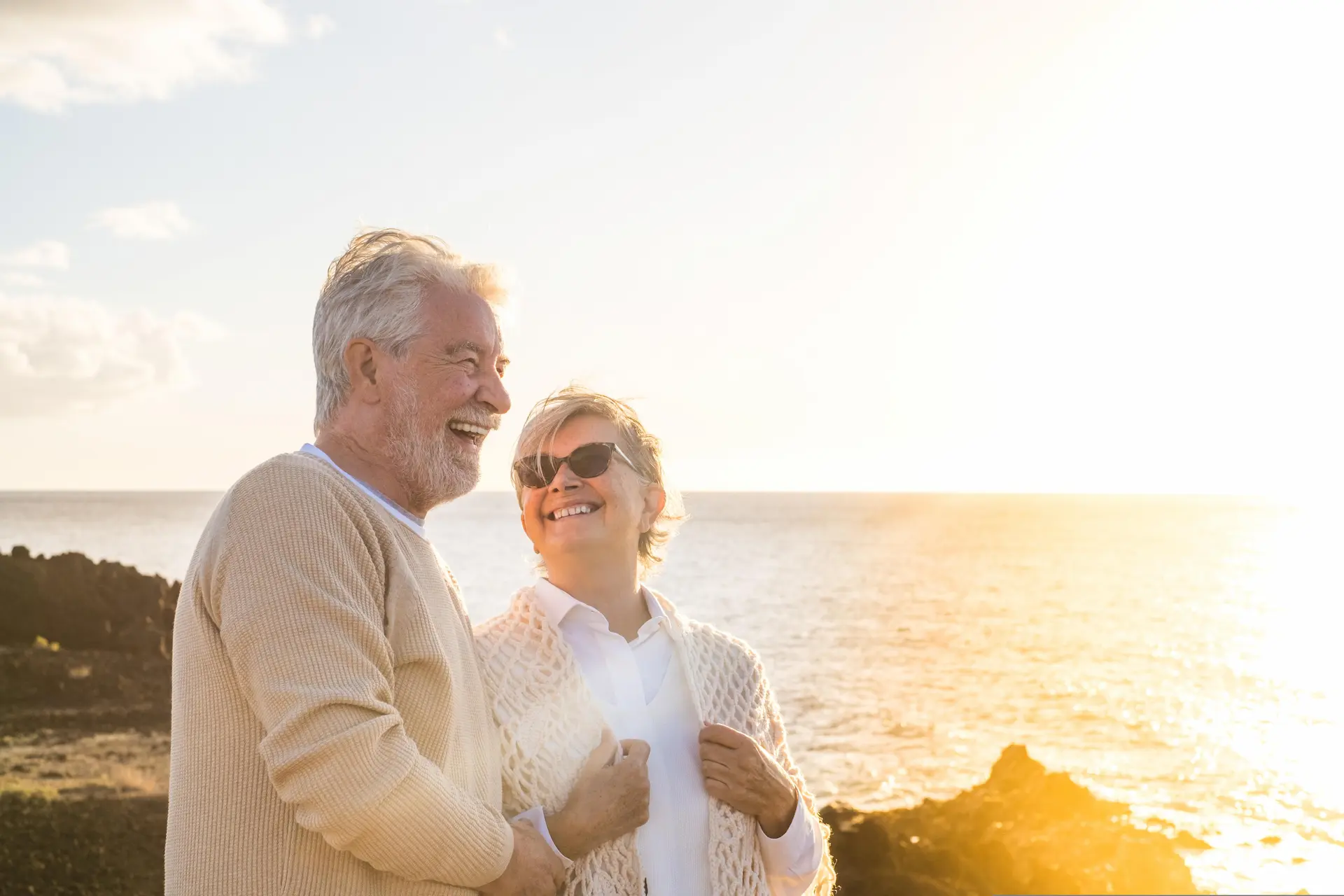 A senior couple happy, with a healthy lifestyle